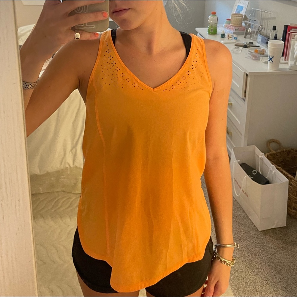 Lululemon neon orange tank top